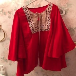 Goodnight Macaroon embroider top, open shoulders